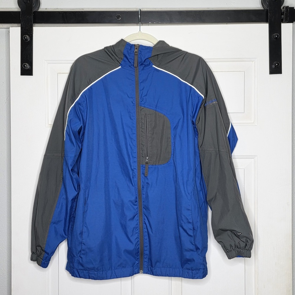 COLUMBIA Kid's Raincoat Hooded Jacket Size 14 - 16 y.o Omni-tech. Waterproof